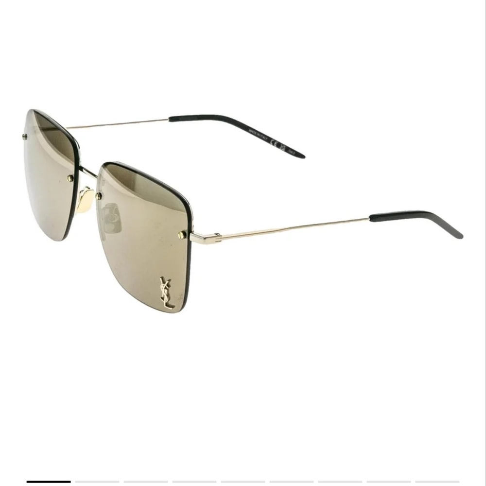 Saint Laurent Gold and Black Sunglasses